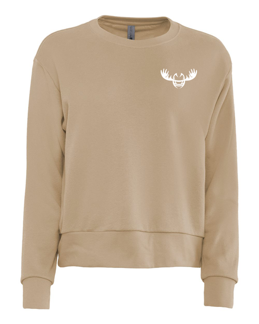 Women's Embroidered Sueded Crew Neck