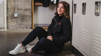 Women's Embroidered Quarter-Zip Sweatshirt