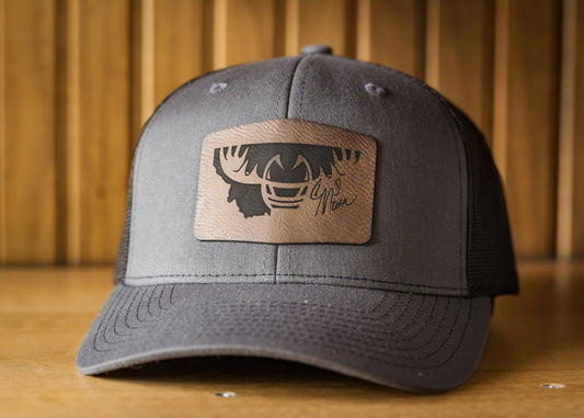 Montana Moose Leather Patch Trucker Hat