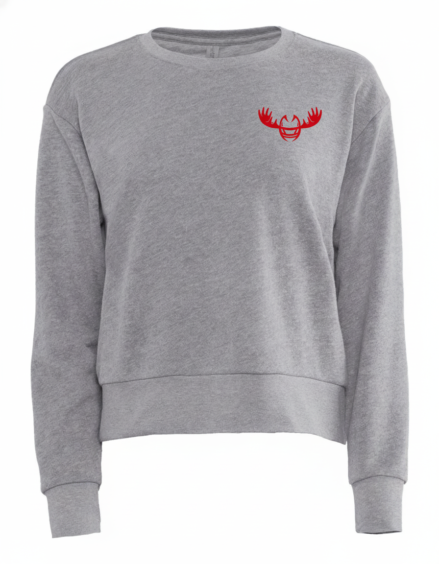 Women's Embroidered Sueded Crew Neck