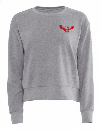 Women's Embroidered Sueded Crew Neck